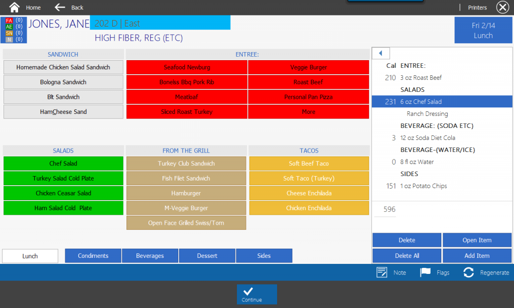 Tray Card Software Dietech
